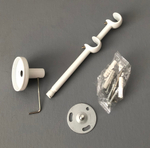 Карниз кованый "Роза Ост" d16 мм трехрядный со второй направляющей, цвет белый