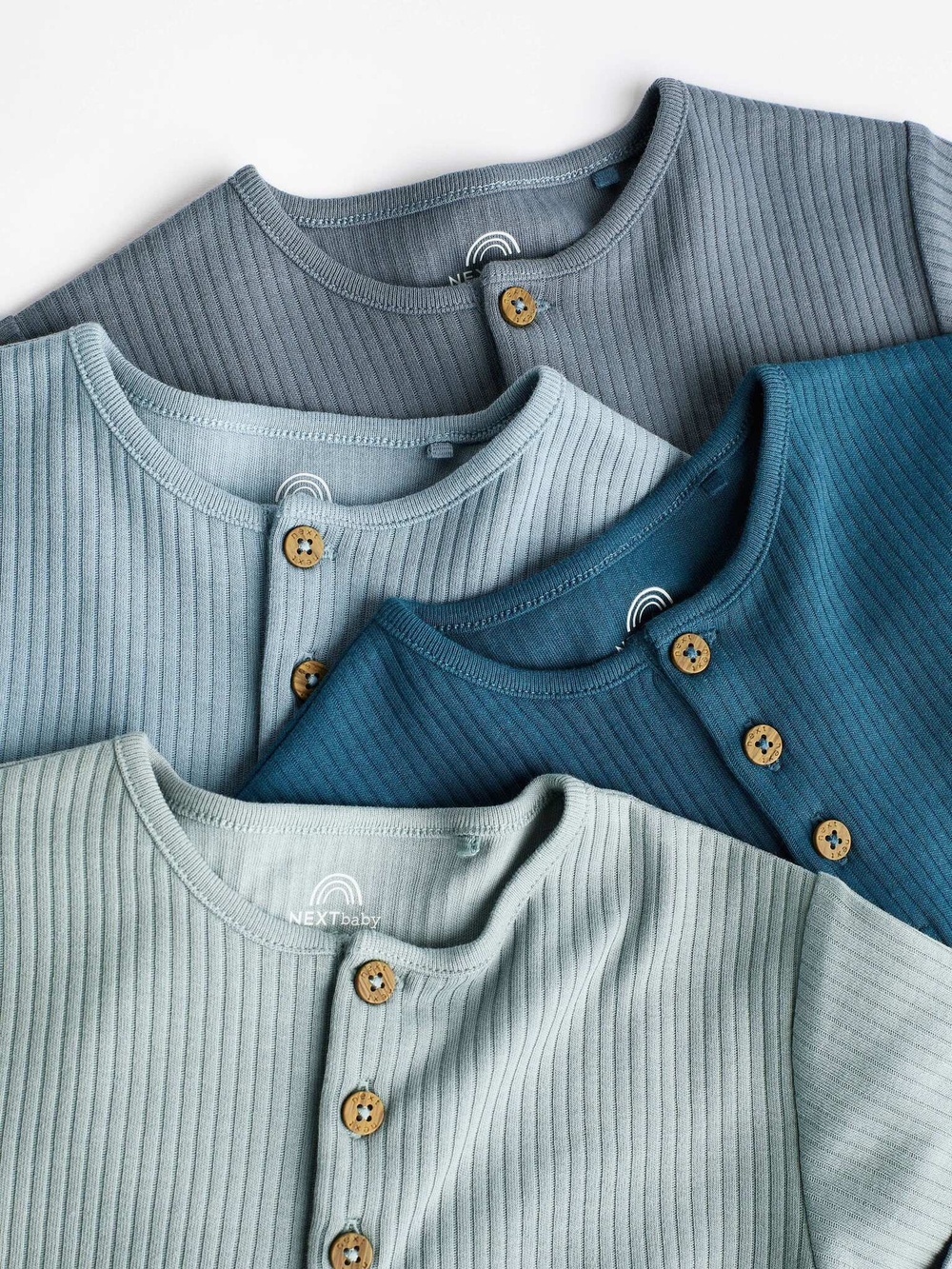 Боди с коротким рукавом для малышей Next C42-873, 4 шт., Синий, Голубой, Серый