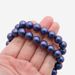 Хрустальный жемчуг, оттенок "Sapphire", шар 10мм, перламутрово-сатиновое улучшенное покрытие