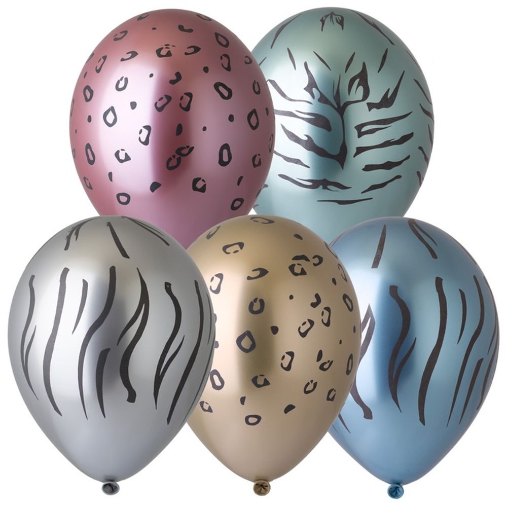 Воздушные шары Gemar с рисунком Животные, сафари, 25 шт. размер 14&quot; #1103-2144