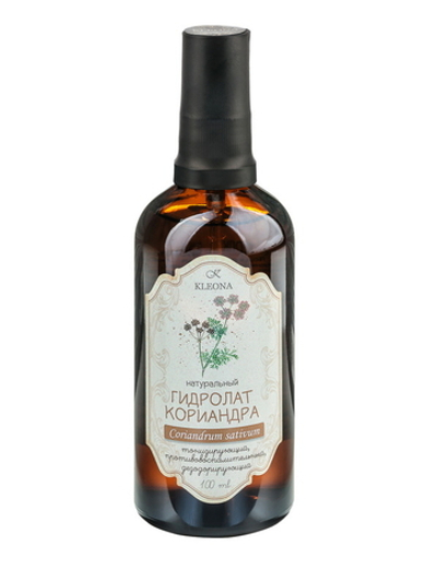 Гидролат Кориандра для лица, очищает, уменьшает воспаления, 100 мл, Kleona