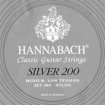 Струны для классической гитары нейлон/посеребренные Hannabach 900MLT SILVER 200