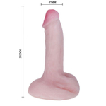 Телесный вибромассажер-реалистик на плоской подошве - 20 см.