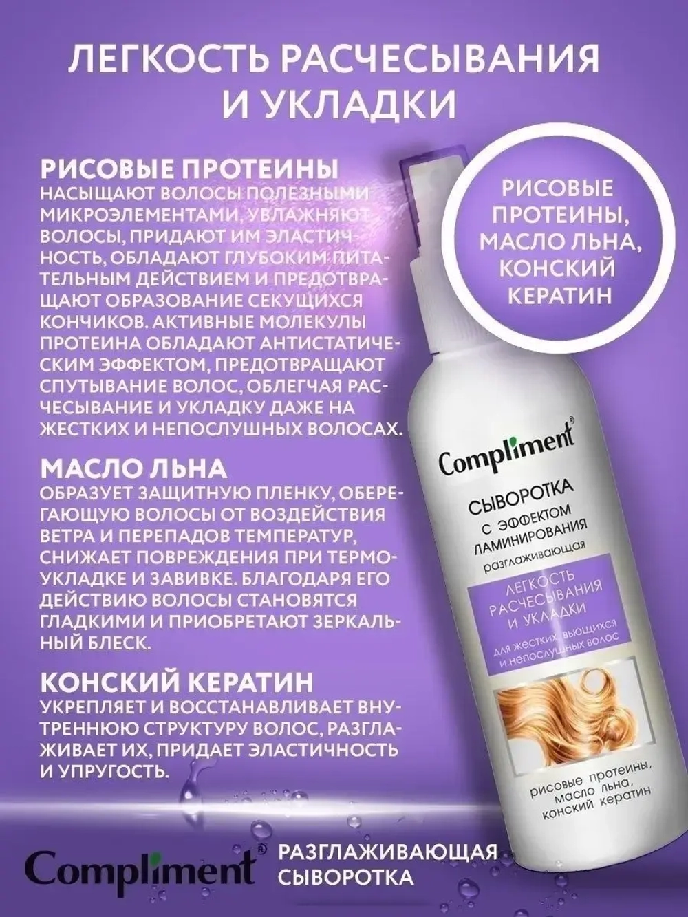Спрей Сыворотка разглаживающая с эффектом ламинирования