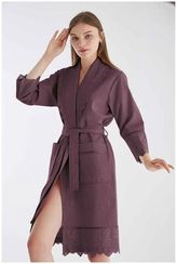 Халат женский вафельный бамбук  0479 вишня  NUSA