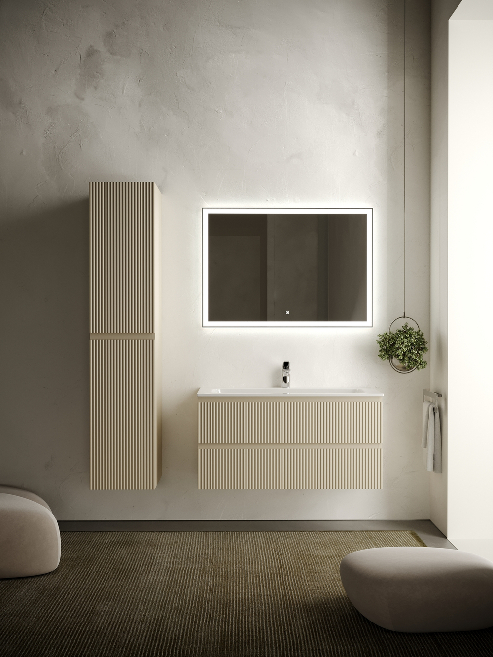 Тумба с раковиной Sancos Snob R 100 см SNR100CE beige soft