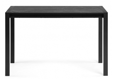 Стол деревянный Woodville Центавр 120(160)х70х75 файерстоун, черный матовый, ножки черные
