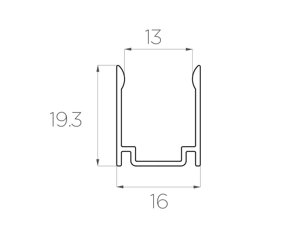 Профиль накладной алюминиевый для неона LC-LP-1916-2 Anod