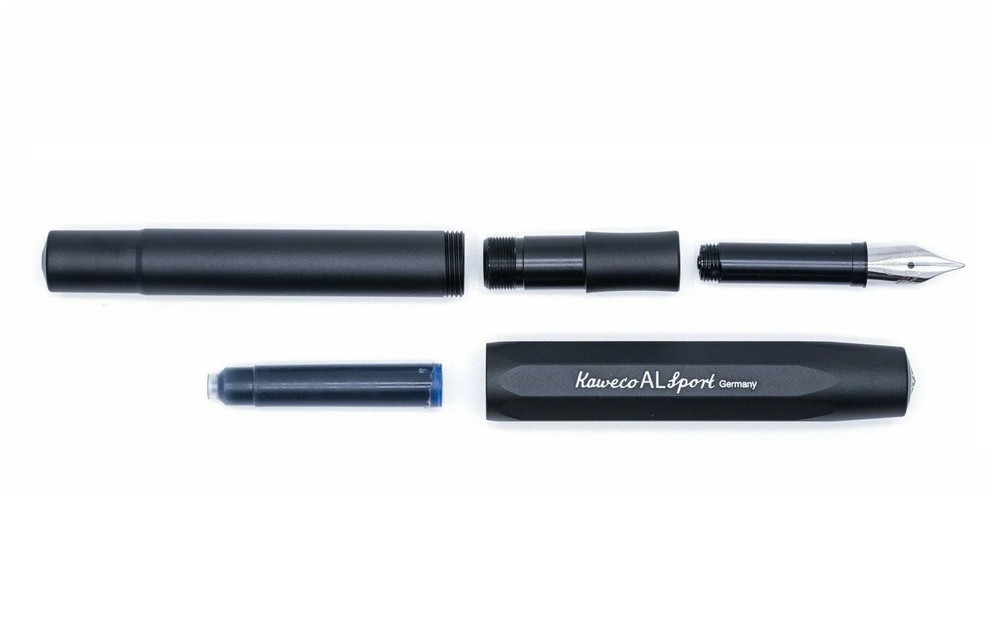 Перьевая ручка Kaweco AL SPORT Black F (10000097) 0.7 мм черный матовый корпус