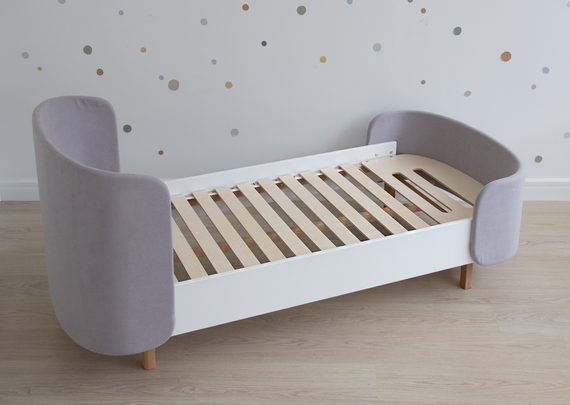 Кровать подростковая KIDI Soft размер М (серый)