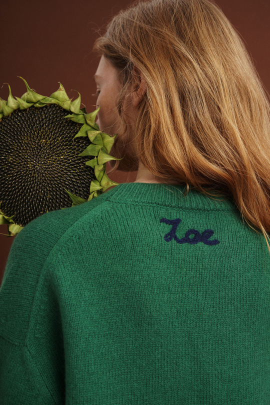 Пуловер Zoe из кашемира с мериносом зеленого цвета ПРЕДЗАКАЗ