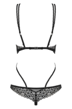 Соблазнительное боди Liferia с цветочным орнаментом (Размер: S-M) (Цвет: черный)