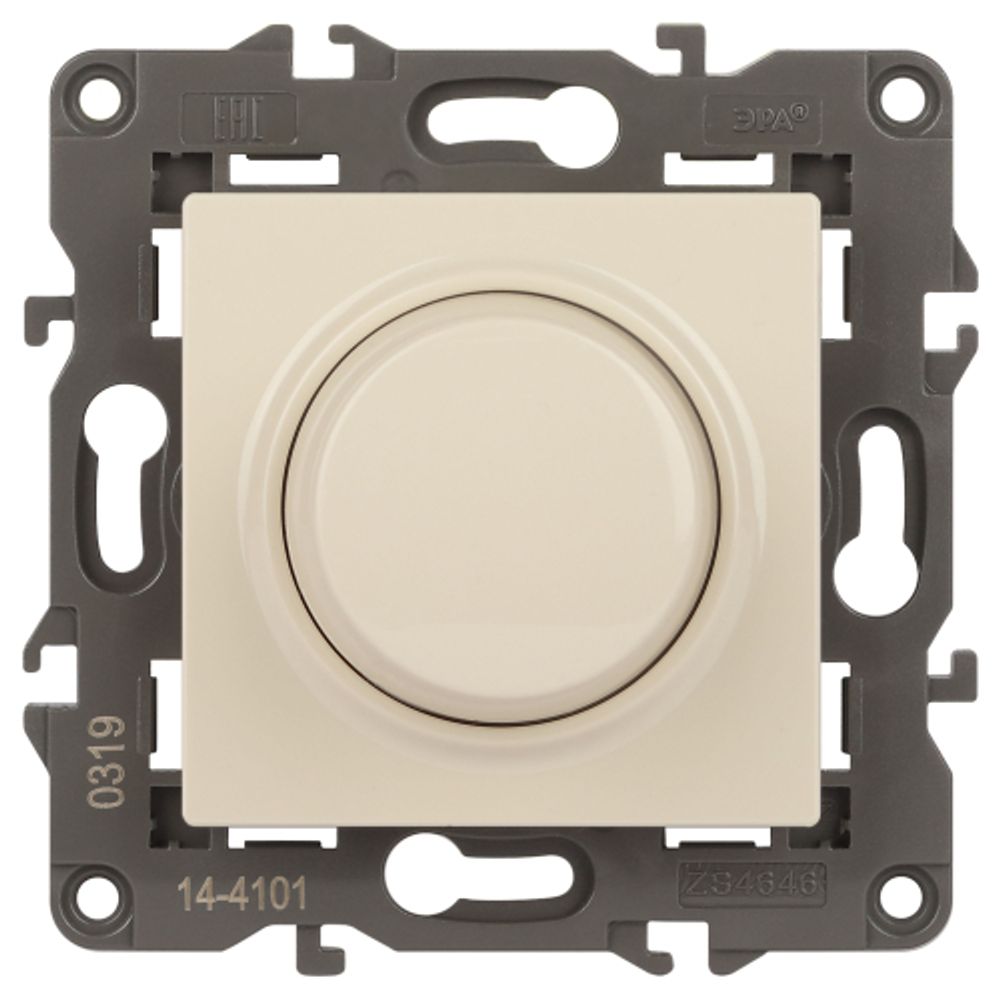 14-4101-02 ЭРА Светорегулятор поворотно-нажимной, 400ВА 230В, IP20, Эра Elegance, сл.кость