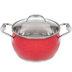 Кастрюля нерж, 2.6 л, с крыш, Daniks, Валетта, QS-2-18/GS-01616-18CA, индукц