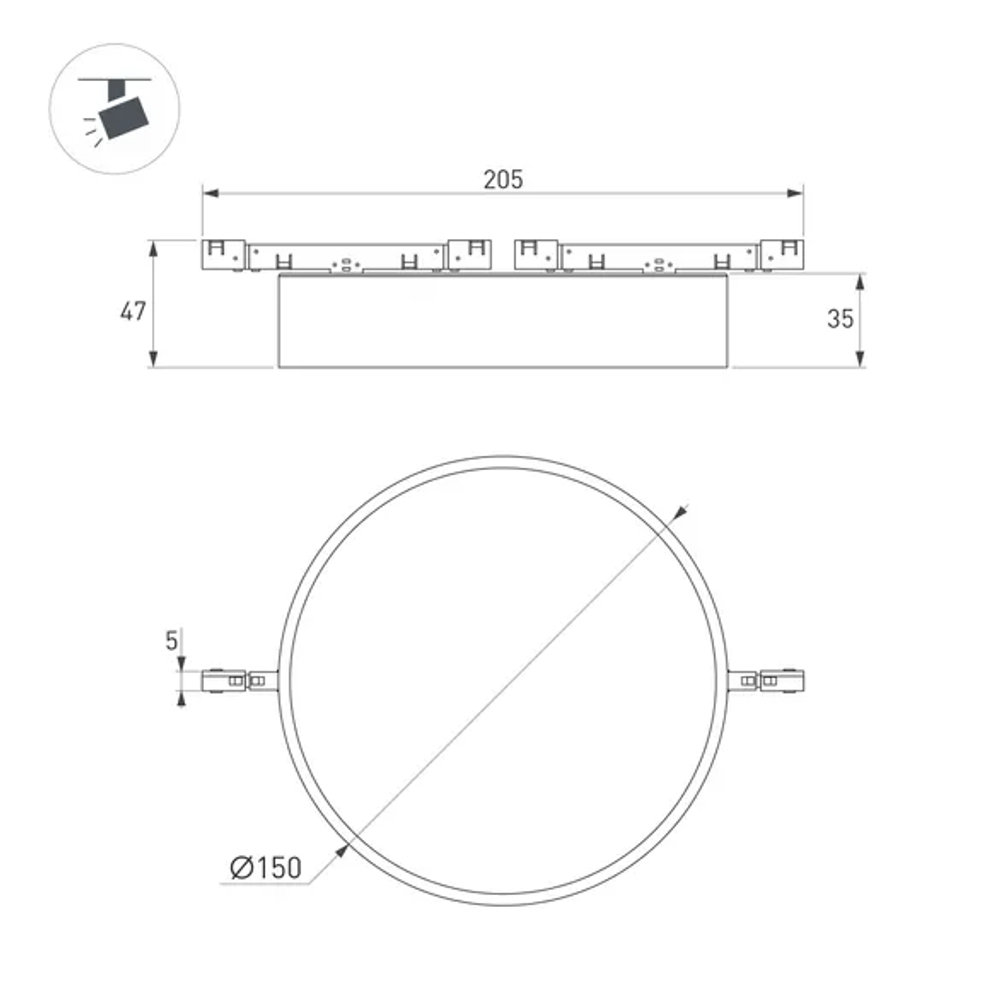 Светильник MAG-MICROCOSM-RONDO-R150-15W Day4000 (WH, 90 deg, 24V) (Arlight, IP20 Металл, 5 лет) 051825