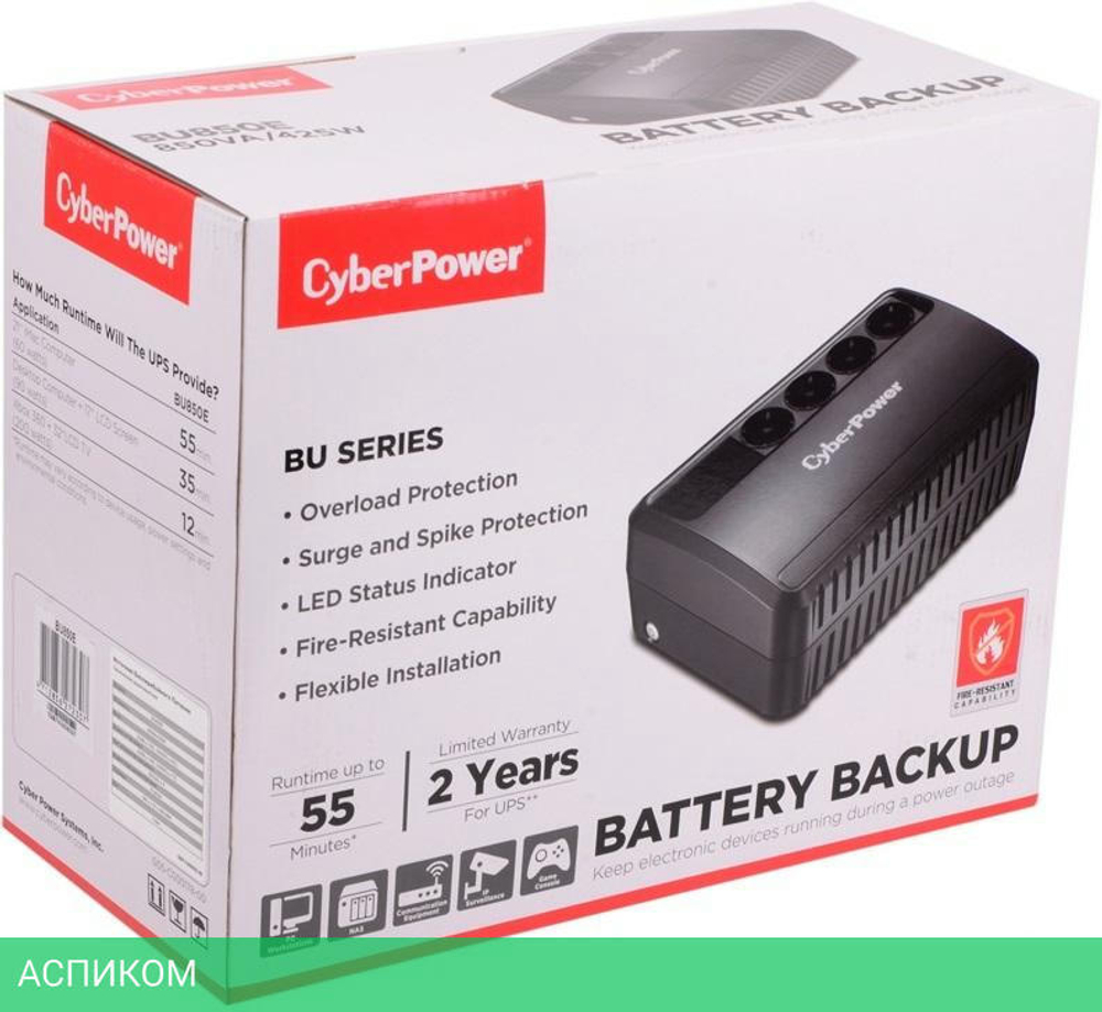 Источник бесперебойного питания CyberPower BU850E черный