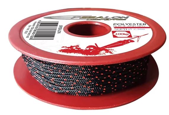 Линь Epsealon Polyester черно-красный 1,5 мм 100 кг 1 метр (катушка 50 м)