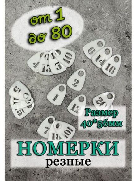 Номерки для гардероба прорезные пластиковые