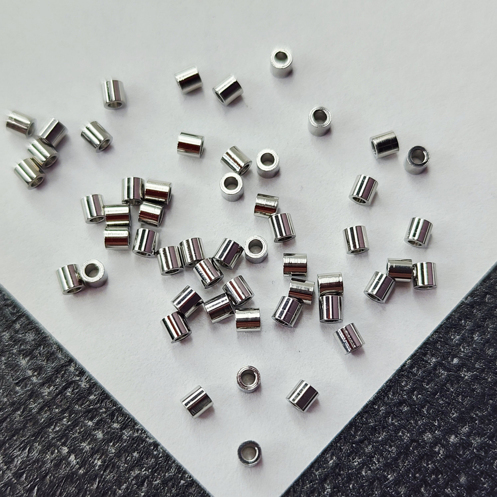 Разделитель для бусин, сталь, трубочка, проставка, р-р 2×2мм