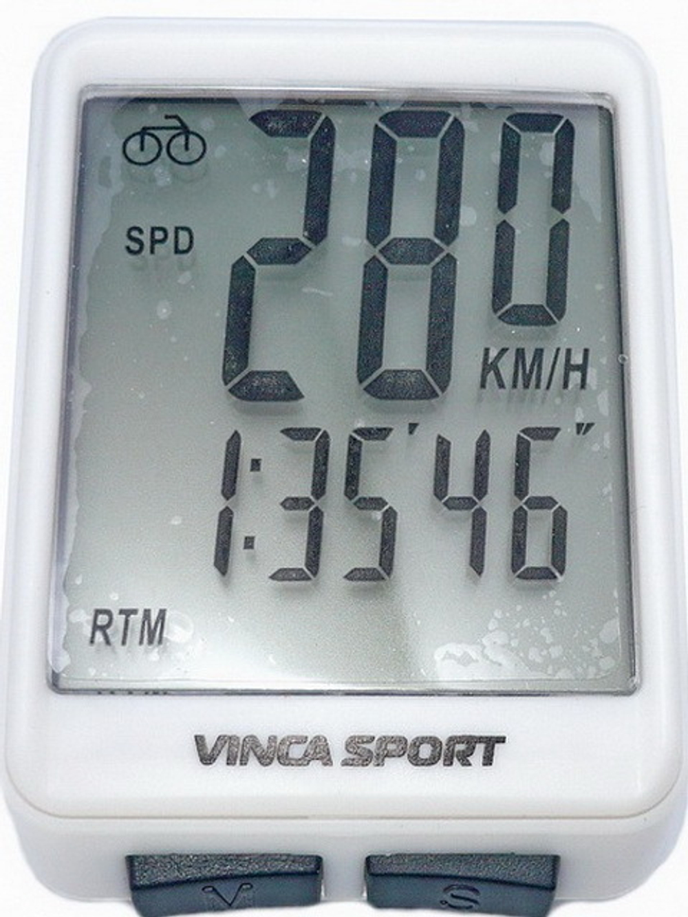 Компьютер беспроводной, 12 функций, белый с черным, инд.уп. Vinca Sport V 1507 white/black