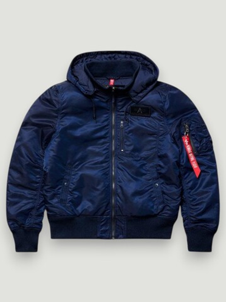 Куртка Бомбер - MA-1 Alpha Hooded Rib (т.синяя - r.blue)
