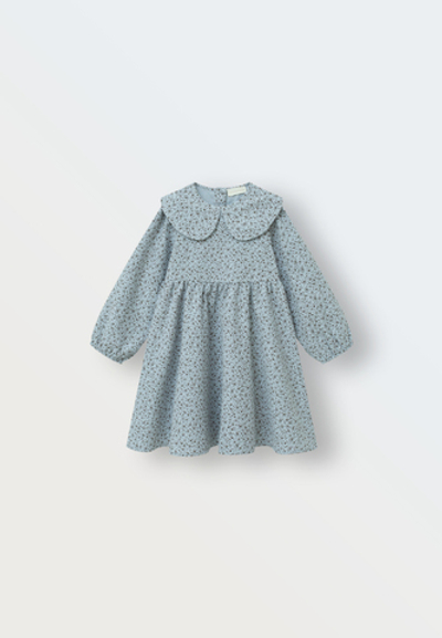 Платье фланель (цветы на пыльно-голубом)