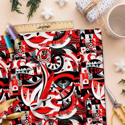 Ткань премиум дюспо графический стиль