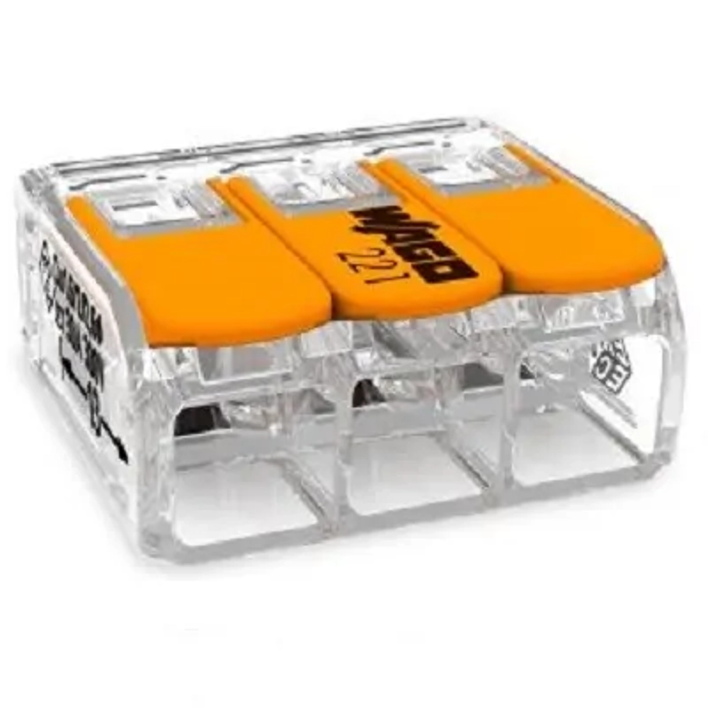 221-413 WAGO Клеммник 3х(0,14-4,0) универсальный для медных проводов