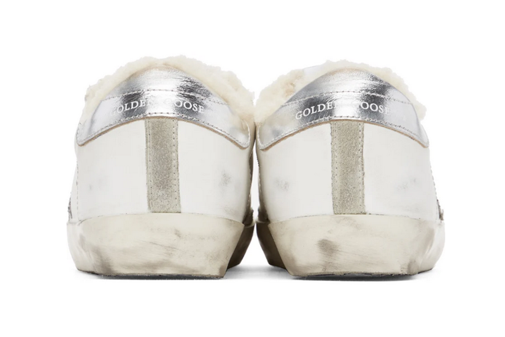 Кеды Golden Goose Exclusive White & Silver Super-Star Shearling Sneakers