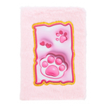 Блокнот Basir, формат А5, серия "Лапки", меховая обложка, 80 листов, размер 21*15 см