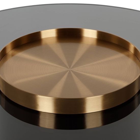 Кофейный стол Nille диаметр 60, сталь и стекло