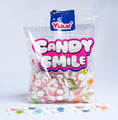 Карамель леденцовая с конфетой Yakar "Smile Candy" 500г*12 пакетов