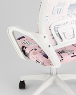 Кресло офисное TopChairs Simple SN Junior принт Pink Cats пластик белый