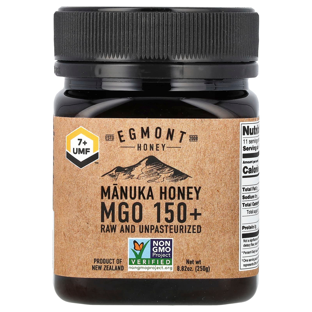 Egmont Honey, мед манука, необработанный и непастеризованный, UMF™ 7+, MGO 150+, 250 г (8,82 унции)
