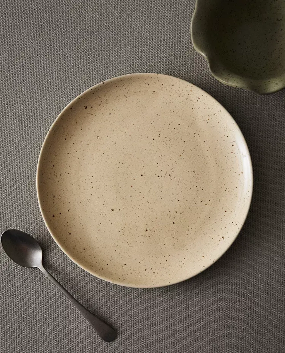 ZARA HOME ТАРЕЛКА ИЗ КЕРАМИКИ С УЗОРОМ В ГОРОШЕК, БЕЖЕВЫЙ