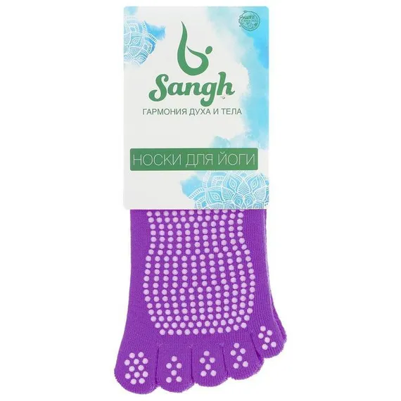 Носки для йоги прорезиненные, размер 36-38, цвета микс