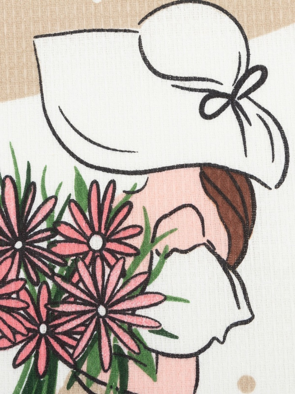 Набор кухонных полотенец Доляна Happiness, 35×60 см -4 шт., 100% хлопок, вафля 160 г/м²