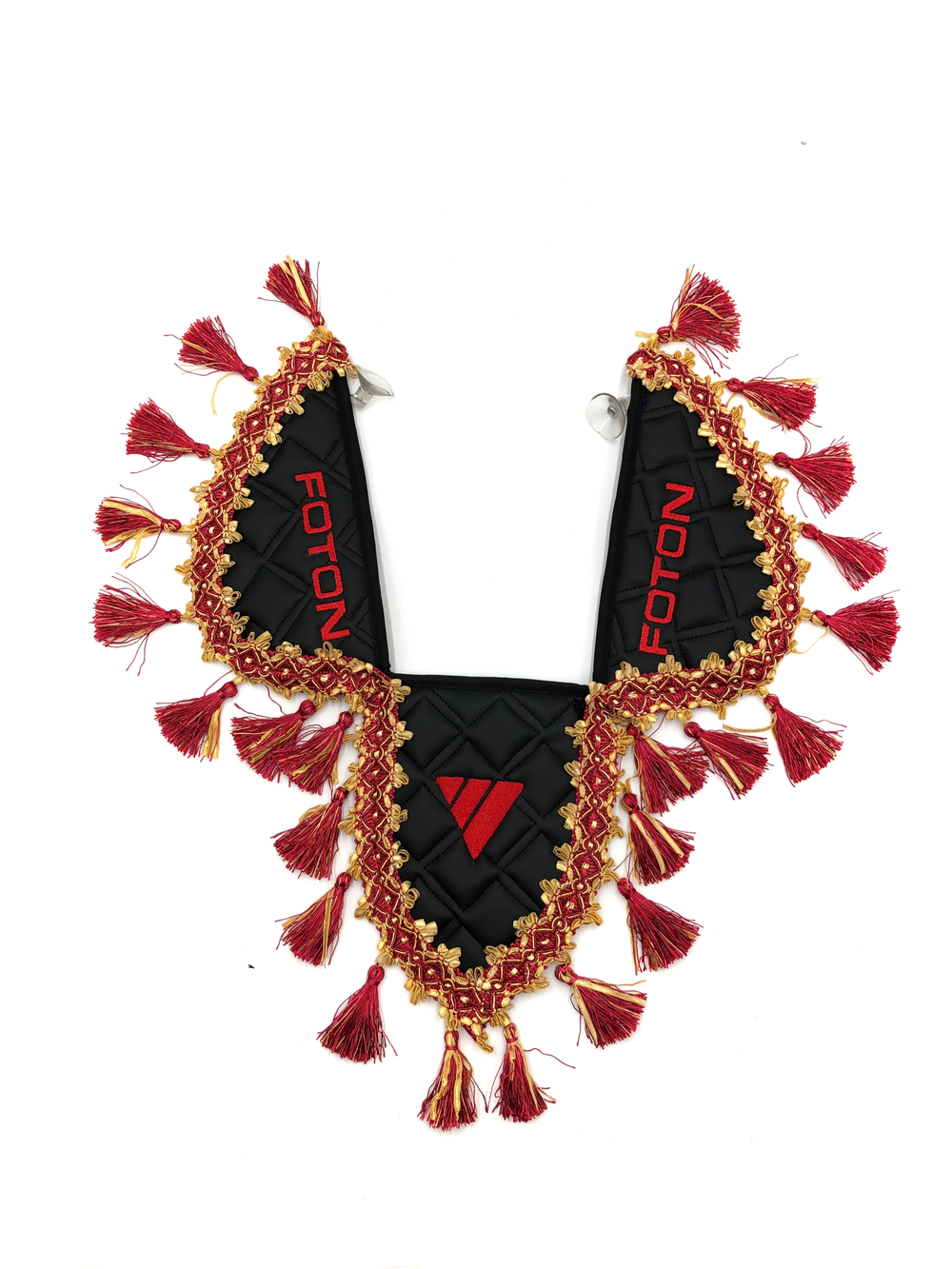 Вымпел тройной FOTON (экокожа, черный с красными кисточками)