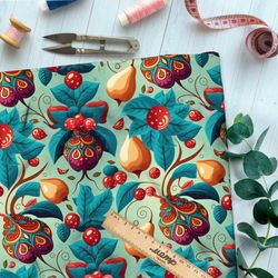 Ткань таффета груши в русском стиле