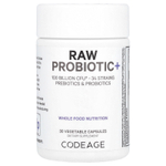 Codeage, Необработанный пробиотик +, 100 млрд КОЕ, 30 растительных капсул