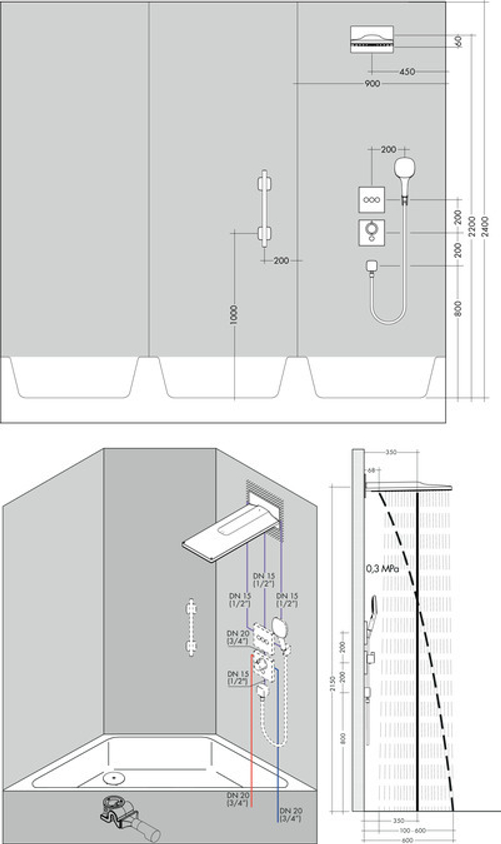 Верхний душ Hansgrohe Rainmaker Select 580 3et 24001400