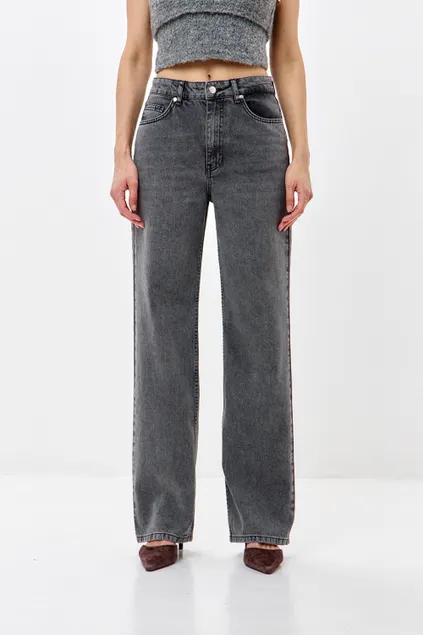Джинсы wide leg серого цвета