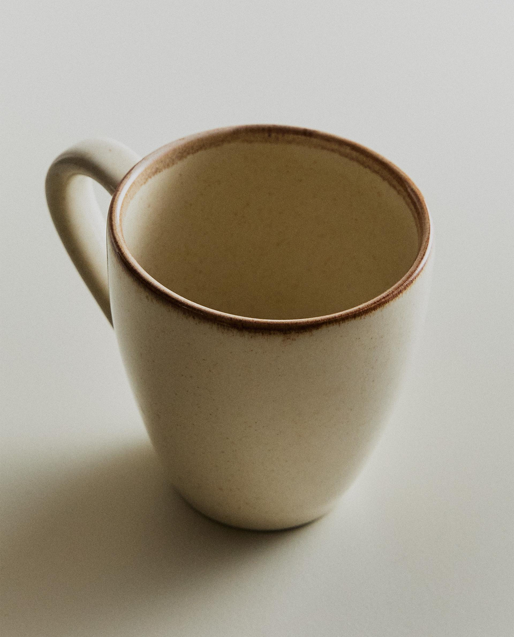 Zara Home чашка из фарфора, цвет бежевый, 11 см
