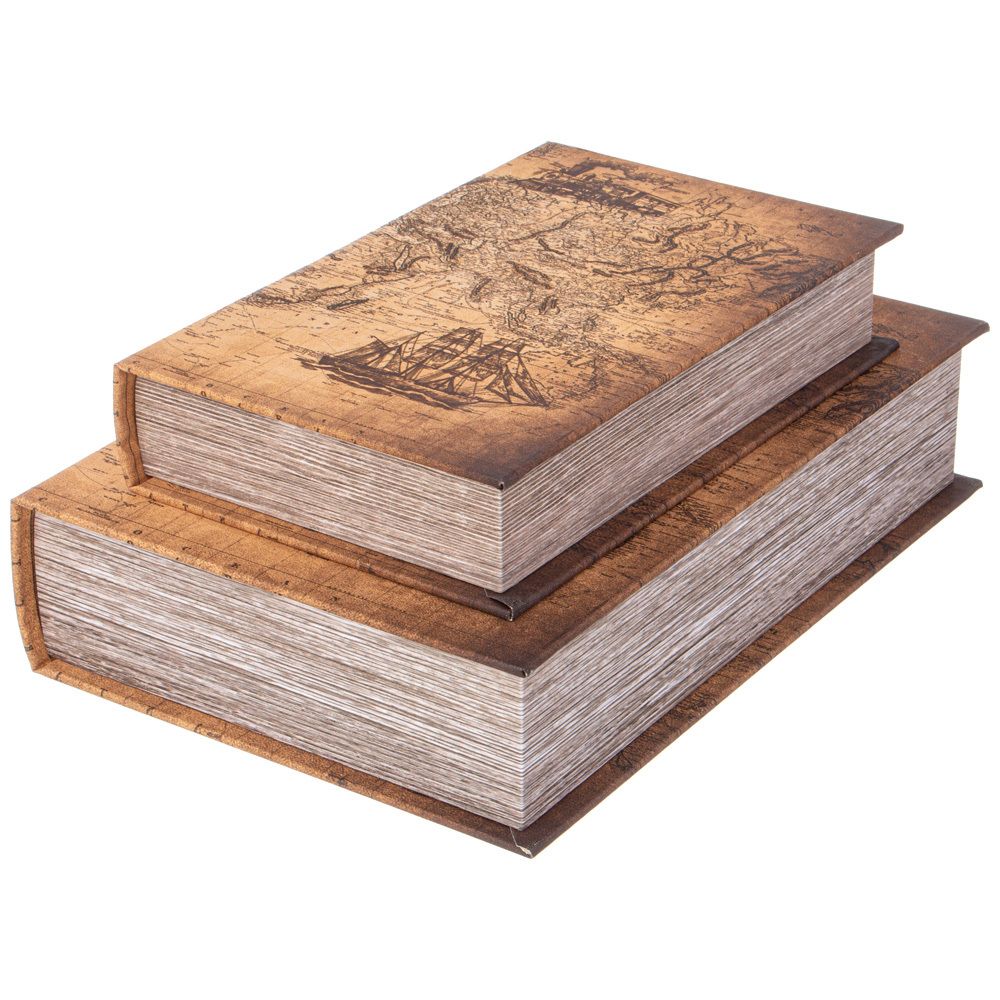 НАБОР ШКАТУЛОК-КНИЖЕК ИЗ 2-Х ШТ. 30Х21Х7/24Х16Х5 СМ