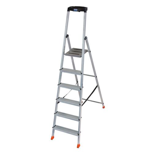 Стремянка 6 ступеней алюминиевая с большой полкой Safety