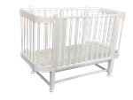 Кровать детская «Solnyshko» 3 в 1 продольный маятник, колесо (белый/белый)