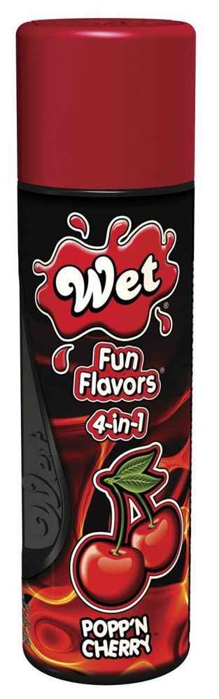 Разогревающий лубрикант Fun Flavors 4-in-1 Popp n Cherry с ароматом вишни - 121 мл.