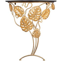 Консоль Monstera Deliciosa Wood (Монстера) Каштан Амбер