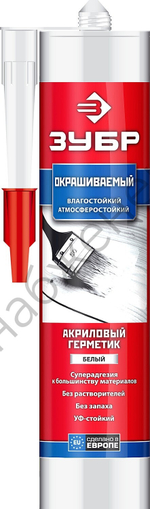 ЗУБР 280 мл белый, Акриловый герметик, ПРОФЕССИОНАЛ (41231-0)