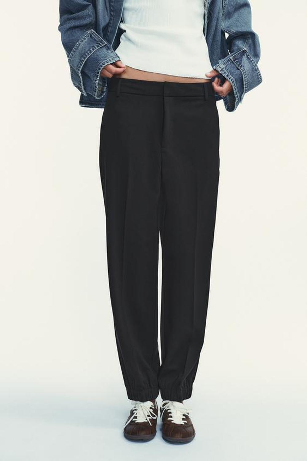 ZARA БРЮКИ-ДЖОГГЕРЫ, ЧЕРНЫЙ